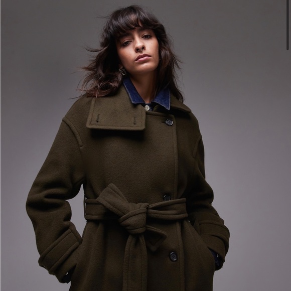 NWT Arket Oversized Belted Wool Trench Coat Size 0 - Picture 6 of 8